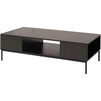MCW Couchtisch O39 Ablage Melamin MDF 39x120x60cm Holzoptik Schwarz MCW Couchtisch O39 Ablage Melamin MDF 39x120x60cm Holzoptik Schwarz