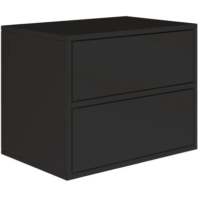 Selsey Nachttisch Framme Hängend mit Zwei Schubladen Schwarz 50 cm Selsey Nachttisch Framme Hängend mit Zwei Schubladen Schwarz 50 cm