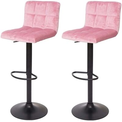 MCW Barhocker G87 2er-Set Samt Rosa Fuß Schwarz MCW Barhocker G87 2er-Set Samt Rosa Fuß Schwarz