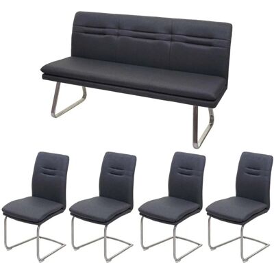 MCW Esszimmer-Set H70 Esszimmergruppe Dunkelgrau 160cm MCW Esszimmer-Set H70 Esszimmergruppe Dunkelgrau 160cm