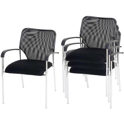 MCW 12er-Set Besucherstuhl Tulsa Stoff/Textil 4x Stuhl Sitz Schwarz Rückenfläche Schwarz MCW 12er-Set Besucherstuhl Tulsa Stoff/Textil 4x Stuhl Sitz Schwarz Rückenfläche Schwarz