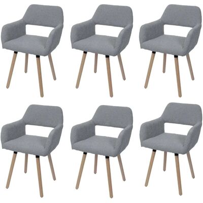 MCW Esszimmerstuhl A50 II 6er-Set Grau Stoff/Textil Boucle 450g/m² MCW Esszimmerstuhl A50 II 6er-Set Grau Stoff/Textil Boucle 450g/m²