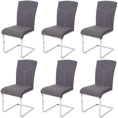 MCW Esszimmerstuhl F36 6er-Set Stoff/Textil Grau MCW Esszimmerstuhl F36 6er-Set Stoff/Textil Grau