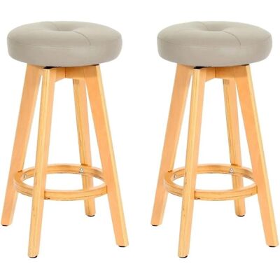 MCW Barhocker Boras 2er-Set Drehbar Taupe Helle Beine MCW Barhocker Boras 2er-Set Drehbar Taupe Helle Beine