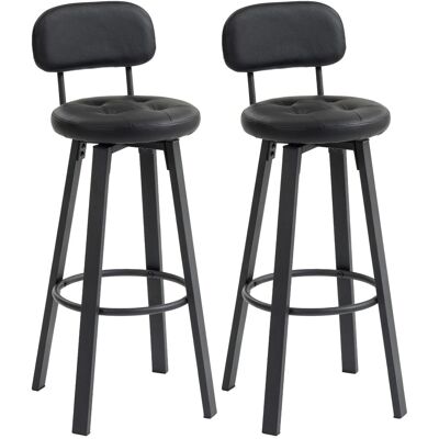 HOMCOM Barhocker Kunstleder Metall 43,5L x 38B x 99H cm Schwarz HOMCOM Barhocker Kunstleder Metall 43,5L x 38B x 99H cm Schwarz