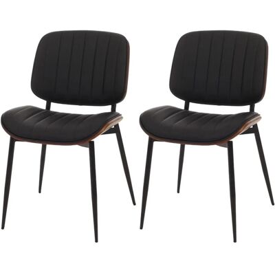 MCW Esszimmerstuhl O44 2er-Set Walnuss-Optik Schwarz MCW Esszimmerstuhl O44 2er-Set Walnuss-Optik Schwarz