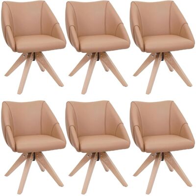 MCW 6er-Set Esszimmerstuhl Q52 Drehbar Holz Kunstleder Hellbraun MCW 6er-Set Esszimmerstuhl Q52 Drehbar Holz Kunstleder Hellbraun