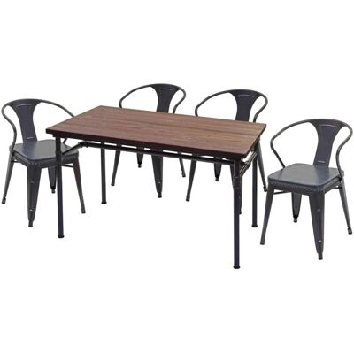 MCW Esszimmer-Set H10 5-teilig 4x Esszimmerstuhl Esszimmertisch Grau MCW Esszimmer-Set H10 5-teilig 4x Esszimmerstuhl Esszimmertisch Grau