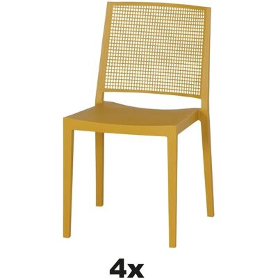 Siena Garden Stapelstuhl-Set Square 4-teilig Mustard Siena Garden Stapelstuhl-Set Square 4-teilig Mustard