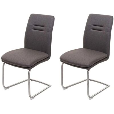 MCW Esszimmerstuhl H70 2er-Set Freischwinger Grau-Braun MCW Esszimmerstuhl H70 2er-Set Freischwinger Grau-Braun