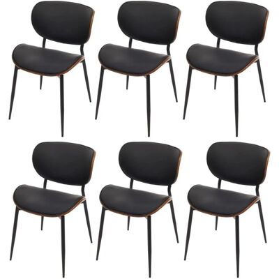 MCW Esszimmerstuhl O45 6er-Set Walnuss-Optik Schwarz MCW Esszimmerstuhl O45 6er-Set Walnuss-Optik Schwarz