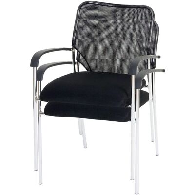 MCW 12er-Set Besucherstuhl Tulsa Stoff/Textil 2x Stuhl Sitz Schwarz Rückenfläche Schwarz MCW 12er-Set Besucherstuhl Tulsa Stoff/Textil 2x Stuhl Sitz Schwarz Rückenfläche Schwarz