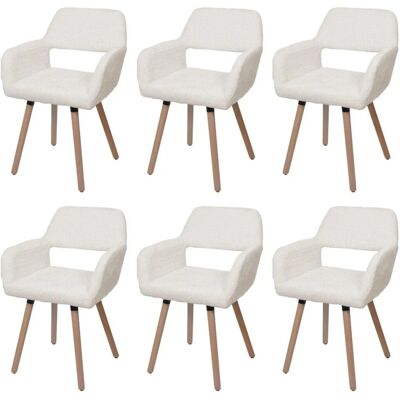 MCW Esszimmerstuhl A50 II 6er-Set Creme Stoff/Textil Chenille 465g/m² MCW Esszimmerstuhl A50 II 6er-Set Creme Stoff/Textil Chenille 465g/m²
