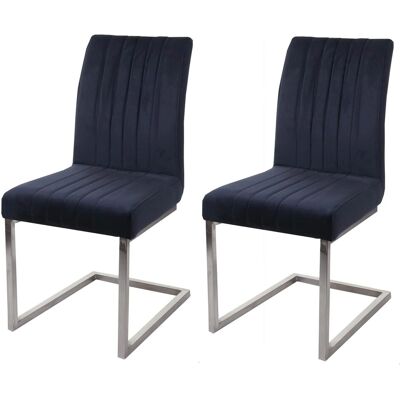 MCW 2er-Set Freischwinger L14 Samt Edelstahl Gebürstet Anthrazit-Blau MCW 2er-Set Freischwinger L14 Samt Edelstahl Gebürstet Anthrazit-Blau