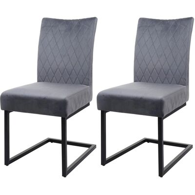 MCW 2er-Set Freischwinger L15 Samt Stahl Pulverbeschichtet Dunkelgrau MCW 2er-Set Freischwinger L15 Samt Stahl Pulverbeschichtet Dunkelgrau