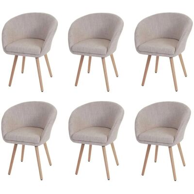 MCW Esszimmerstuhl Vaasa T633 6er-Set Textil Creme/grau MCW Esszimmerstuhl Vaasa T633 6er-Set Textil Creme/grau