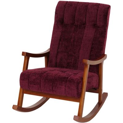 MCW Schaukelstuhl K10 Holz MVG Stoff/Textil Chenille 465g/m² Bordeaux Gestell Walnuss-Optik MCW Schaukelstuhl K10 Holz MVG Stoff/Textil Chenille 465g/m² Bordeaux Gestell Walnuss-Optik