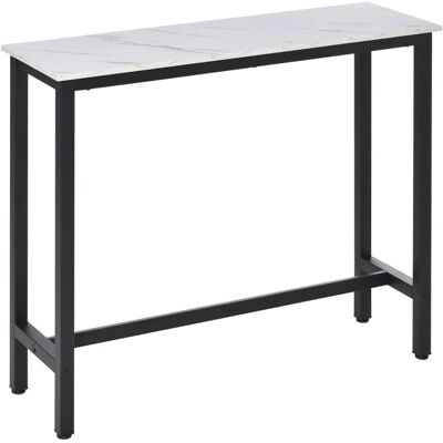 HOMCOM Bartisch Spanplatte Stahl Weiß Schwarz 120L x 40B x 100H cm HOMCOM Bartisch Spanplatte Stahl Weiß Schwarz 120L x 40B x 100H cm