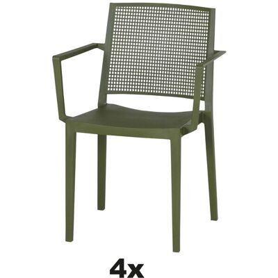 Siena Garden Stapelsessel-Set Square 4-teilig Olive Siena Garden Stapelsessel-Set Square 4-teilig Olive