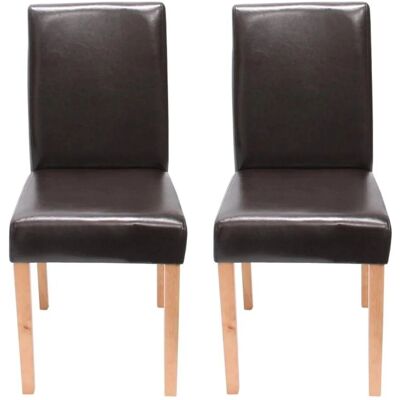 MCW Esszimmerstuhl Littau 2er-Set Leder Braun Helle Beine MCW Esszimmerstuhl Littau 2er-Set Leder Braun Helle Beine
