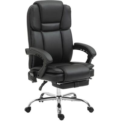 Vinsetto Bürostuhl mit Massagefunktion Kunstleder Stahl 66L x 67B x 118-126H cm Schwarz Vinsetto Bürostuhl mit Massagefunktion Kunstleder Stahl 66L x 67B x 118-126H cm Schwarz