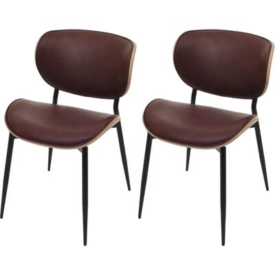 MCW Esszimmerstuhl O45 2er-Set Natur Vintage Braun MCW Esszimmerstuhl O45 2er-Set Natur Vintage Braun