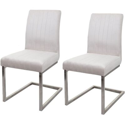 MCW 2er-Set Freischwinger L14 Samt Edelstahl Gebürstet Creme-Weiß MCW 2er-Set Freischwinger L14 Samt Edelstahl Gebürstet Creme-Weiß