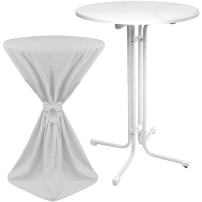 Beautissu Sylt Stehtisch Ø 70cm Weiß mit Giulia Stehtischhusse Ø 70cm Weiß Beautissu Sylt Stehtisch Ø 70cm Weiß mit Giulia Stehtischhusse Ø 70cm Weiß