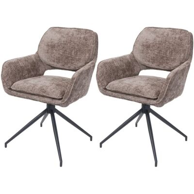 MCW Esszimmerstuhl N74 2er-Set Stoff Chenille 490g/m² Braun MCW Esszimmerstuhl N74 2er-Set Stoff Chenille 490g/m² Braun