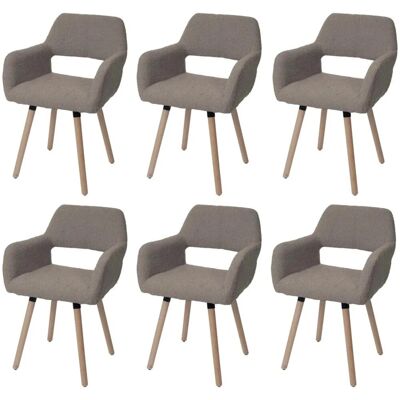 MCW Esszimmerstuhl A50 II 6er-Set Taupe Stoff/Textil Boucle 450g/m² MCW Esszimmerstuhl A50 II 6er-Set Taupe Stoff/Textil Boucle 450g/m²