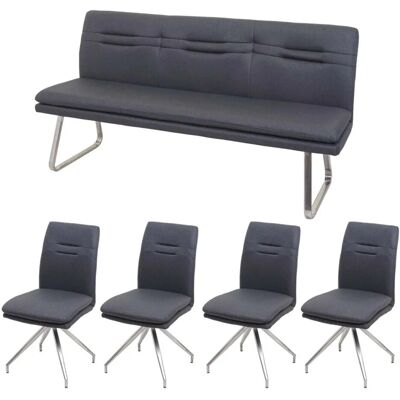 MCW Esszimmer-Set H70 Sitzgruppe Dunkelgrau 180cm MCW Esszimmer-Set H70 Sitzgruppe Dunkelgrau 180cm
