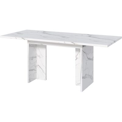 Merax Ausziehbarer Esstisch 140 180 cm Rechteckig Marmoroptik Weiß 6 Bis 8 Personen Merax Ausziehbarer Esstisch 140 180 cm Rechteckig Marmoroptik Weiß 6 Bis 8 Personen