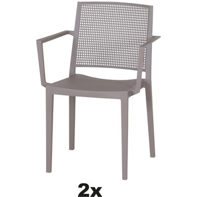 Siena Garden Stapelsessel-Set Square 2-teilig Taupe Siena Garden Stapelsessel-Set Square 2-teilig Taupe