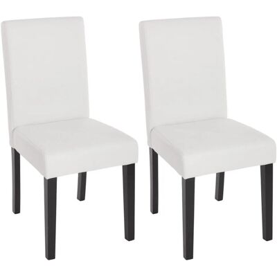 MCW Esszimmerstuhl Littau Kunstleder 2er-Set Kunstleder Weiß Matt Dunkle Beine MCW Esszimmerstuhl Littau Kunstleder 2er-Set Kunstleder Weiß Matt Dunkle Beine