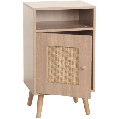 MCW Nachttisch M39 Kubu Rattan Holz Melamin Eiche-Optik 71x40x41cm MCW Nachttisch M39 Kubu Rattan Holz Melamin Eiche-Optik 71x40x41cm