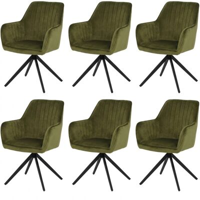 MCW 6er-Set Esszimmerstuhl L79 Drehbar Auto-Return Samt Wildleder-Optik Olivgrün MCW 6er-Set Esszimmerstuhl L79 Drehbar Auto-Return Samt Wildleder-Optik Olivgrün