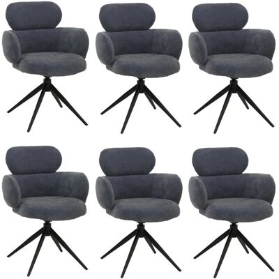MCW Esszimmerstuhl O77 6er-Set Grau-Blau MCW Esszimmerstuhl O77 6er-Set Grau-Blau