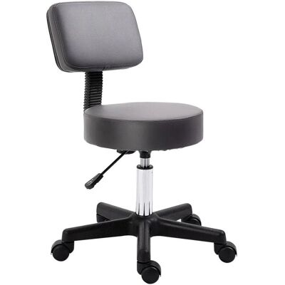 HOMCOM Rollhocker Höhenverstellbar mit Lehne Ø35 x 72-84 cm HOMCOM Rollhocker Höhenverstellbar mit Lehne Ø35 x 72-84 cm