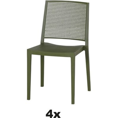 Siena Garden Stapelstuhl-Set Square 4-teilig Olive Siena Garden Stapelstuhl-Set Square 4-teilig Olive