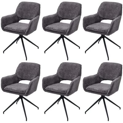 MCW Esszimmerstuhl N74 6er-Set Stoff Chenille 490g/m² Dunkelgrau MCW Esszimmerstuhl N74 6er-Set Stoff Chenille 490g/m² Dunkelgrau