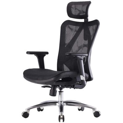 SIHOO Schreibtischstuhl Ergonomisch Verstellbare Armlehne 150kg Belastbar Bezug Schwarz Gestell Schwarz SIHOO Schreibtischstuhl Ergonomisch Verstellbare Armlehne 150kg Belastbar Bezug Schwarz Gestell Schwarz