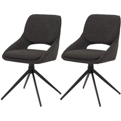 MCW Esszimmerstuhl N73 2er-Set Stoff/Textil Boucle 540g/m² Dunkelgrau MCW Esszimmerstuhl N73 2er-Set Stoff/Textil Boucle 540g/m² Dunkelgrau