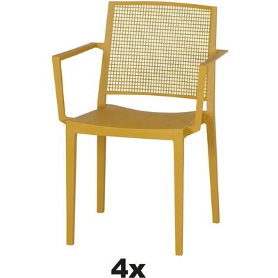 Siena Garden Stapelsessel-Set Square 4-teilig Mustard Siena Garden Stapelsessel-Set Square 4-teilig Mustard