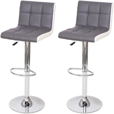 MCW Barhocker G87 2er-Set Kunstleder Grau-Weiß Chromfuß MCW Barhocker G87 2er-Set Kunstleder Grau-Weiß Chromfuß