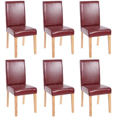 MCW Esszimmerstuhl Littau Kunstleder 6er-Set Kunstleder Rot-Braun Helle Beine MCW Esszimmerstuhl Littau Kunstleder 6er-Set Kunstleder Rot-Braun Helle Beine