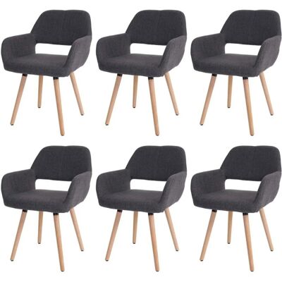 MCW Esszimmerstuhl A50 II 6er-Set Textil Grau Helle Beine MCW Esszimmerstuhl A50 II 6er-Set Textil Grau Helle Beine