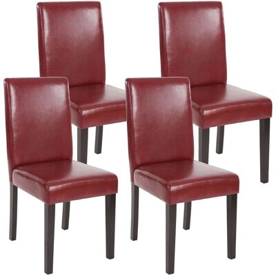 MCW Esszimmerstuhl Littau 4er-Set Kunstleder Rot-Braun Dunkle Beine MCW Esszimmerstuhl Littau 4er-Set Kunstleder Rot-Braun Dunkle Beine