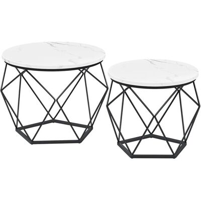 VASAGLE Weiß/Schwarz Couchtisch-Set - Modern, Vielseitig VASAGLE Weiß/Schwarz Couchtisch-Set - Modern, Vielseitig