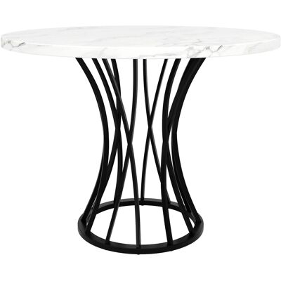 Merax Runder Esstisch 80x80x76cm MDF Marmoroptik Metallgestell Schwarz 4-6 Personen Merax Runder Esstisch 80x80x76cm MDF Marmoroptik Metallgestell Schwarz 4-6 Personen