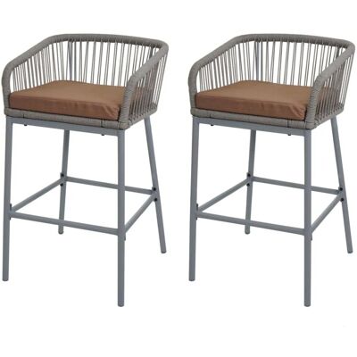 MCW Barhocker O22 2er-Set Hellgrau Kissen Taupe MCW Barhocker O22 2er-Set Hellgrau Kissen Taupe